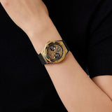 Guess Asteria Multifunction Gold Dial Black Rubber Strap Watch For Women - GW0620L2 Authentic Buy Shop Now