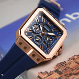 Guess Leo Chronograph Blue Dial Blue Silicone Strap Watch For Men - GW0637G3 Authentic Buy Shop Now