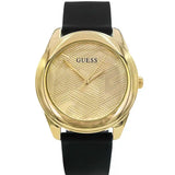 Guess Cubed Analog Gold Dial Black Silicone Strap Watch For Women - GW0665L1 Authentic Buy Shop Now