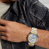 Guess Equity Analog Blue Dial Two Tone Steel Strap Watch For Men - GW0703G3 Authentic Buy Shop Now