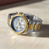 Guess Equity Analog Blue Dial Two Tone Steel Strap Watch For Men - GW0703G3 Authentic Buy Shop Now