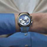 Guess Equity Analog Blue Dial Two Tone Steel Strap Watch For Men - GW0703G3 Authentic Buy Shop Now