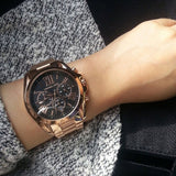 Michael Kors Bradshaw Black Dial Rose Gold Steel Strap Watch for Women - MK5854 Authentic Buy Shop Now