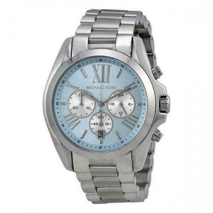 Michael Kors Bradshaw Chronograph Blue Dial Silver Steel Strap Watch For Women - MK6098 Authentic Buy Shop Now