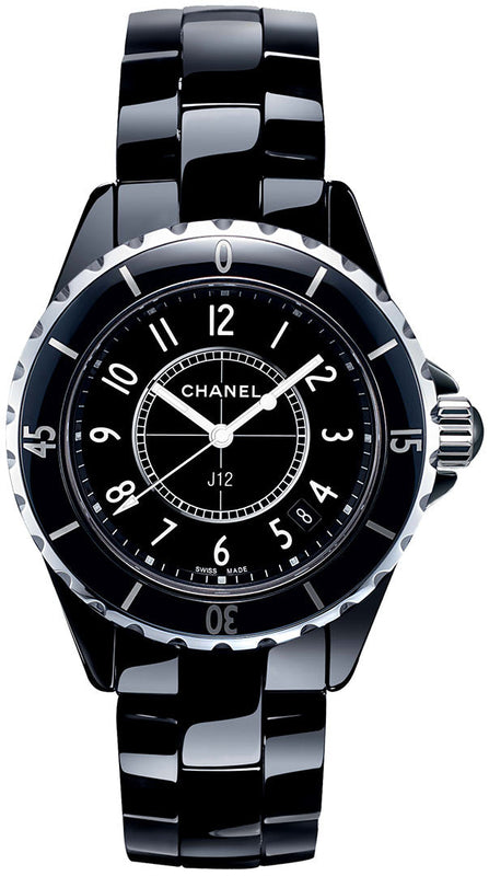 Chanel J12 Quartz Ceramic Black Dial Black Steel Strap Watch for Women - J12 H0682 Authentic Buy Shop Now