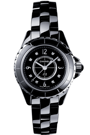 Chanel J12 Diamonds Black Dial Black Steel Strap Watch for Women - J12 H2569 Authentic Buy Shop Now