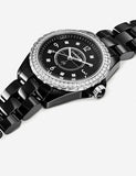 Chanel J12 Diamonds Ceramic Black Dial Black Steel Strap Watch for Women - J12 H3108 Authentic Buy Shop Now