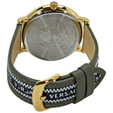 Versace V-Circle Quartz Green Dial Green Leather Strap Watch for Men - VEBQ01519 Authentic Buy Shop Now