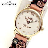 Coach Delancey White Dial Floral Pink Leather Strap Watch for Women - 14502817 Authentic Buy Shop Now