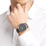 Hugo Boss Aeroliner Chronograph Quartz Grey Dial Brown Leather Strap Watch For Men - HB1512570 Authentic Buy Shop Now