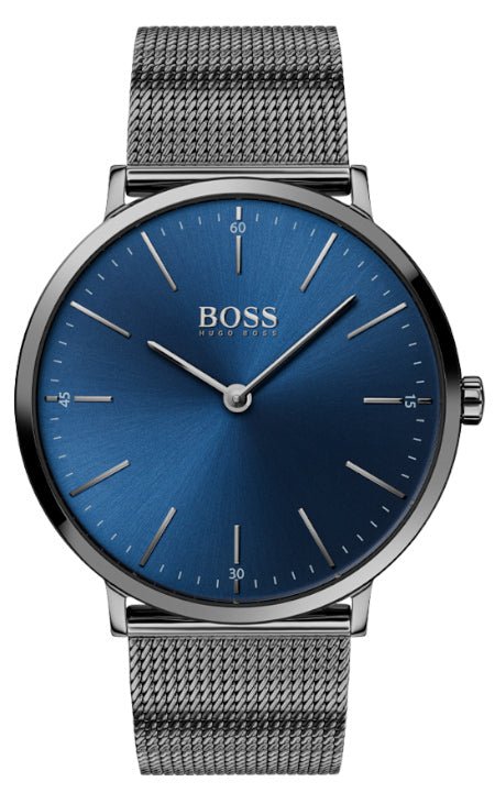 Hugo Boss Horizon Blue Dial Black Mesh Bracelet Watch for Men - 1513734 Authentic Buy Shop Now