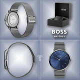 Hugo Boss Horizon Blue Dial Black Mesh Bracelet Watch for Men - 1513734 Authentic Buy Shop Now