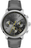 Hugo Boss Attitude Grey Dial Grey Leather Strap Watch for Men - 1513658 Authentic Buy Shop Now