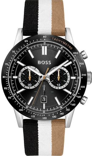 Hugo Boss Allure Chronograph Black Dial Multicolor Nylon Strap Watch for Men - 1513963 Authentic Buy Shop Now