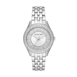 Michael Kors Harlowe Three-Hand Quartz Silver Dial Silver Steel Strap Watch For Women - MK4708 Authentic Buy Shop Now