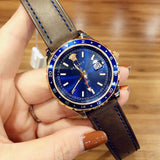 Versace Hellenyium GMT Blue Dial Brown Leather Strap Watch for Men - V11080017 Authentic Buy Shop Now