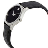 Movado Museum Classic Black Dial Black Leather Strap Watch For Women - 0607015 Authentic Buy Shop Now