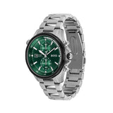 Hugo Boss Globetrotter Green Dial Silver Steel Strap Watch for Men - 1513930 Authentic Buy Shop Now