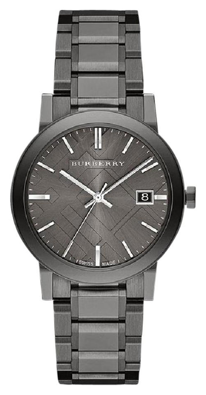 Burberry The City Grey Dial Gunmetal Steel Strap Watch for Men - BU9007 Authentic Buy Shop Now