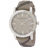 Burberry The City Beige Dial Chequered Brown Leather Strap Watch for Women - BU9029 Authentic Buy Shop Now
