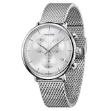Calvin Klein High Noon Silver Dial Silver Mesh Bracelet Watch for Men - K8M27126 Authentic Buy Shop Now