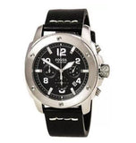 Fossil Modern Machine Chronograph Black Dial Black Leather Strap Watch for Men - FS4928 Authentic Buy Shop Now