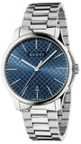 Gucci G Timeless Blue Dial Silver Steel Strap Watch For Men - YA126316 Authentic Buy Shop Now