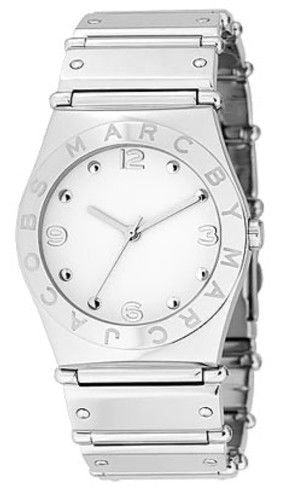 Marc Jacobs White Dial Silver Steel Strap Watch for Women - MBM3030 Authentic Buy Shop Now