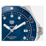 Tag Heuer Aquaracer Quartz Mother of Pearl Blue Dial Blue NATO Strap Watch for Women - WAY131L.FT6091 Authentic Buy Shop Now