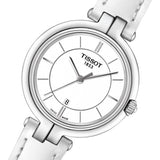 Tissot T Lady Flamingo White Dial White Leather Strap Watch For Women - T094.210.16.011.00 Authentic Buy Shop Now
