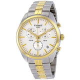Tissot T Sport PR 100 Chronograph White Dial Two Tone Steel Strap Watch For Men - T101.417.22.031.00 Authentic Buy Shop Now