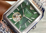 Emporio Armani Meccanico Automatic Green Dial Silver Steel Strap Watch For Men - AR60067 Authentic Buy Shop Now