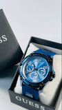 Guess Delta Blue Dial Blue Silicone Strap Watch for Men - GW0051G4 Authentic Buy Shop Now