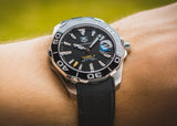 Tag Heuer Aquaracer Automatic Caliber 5 Black Dial Black Rubber Strap Watch for Men - WAY2110.FT8021 Authentic Buy Shop Now