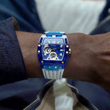 Guess Phoenix Multifunction Blue Dial White Rubber Strap Watch for Men - GW0499G6 Authentic Buy Shop Now