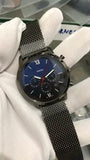 Fossil Neutra Chronograph Blue Dial Silver Mesh Bracelet Watch for Men - FS5383 Authentic Buy Shop Now