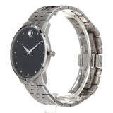 Movado Museum Classic Diamonds Black Dial Silver Steel Strap Watch for Men - 0607201 Authentic Buy Shop Now