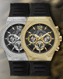 Guess Momentum Chronograph Diamonds Black Dial Black Silicone Strap Watch For Men - GW0518G2 Authentic Buy Shop Now