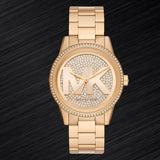 Michael Kors Ritz Pave Crystals Gold Dial Gold Steel Strap Watch for Women - MK6862 Authentic Buy Shop Now