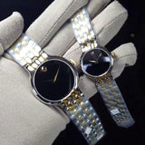 Movado Veturi Quartz Black Dial Two Tone Steel Strap Watch for Men - 0606932 Authentic Buy Shop Now