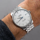 Mido Baroncelli II Automatic White Dial Silver Steel Strap Watch For Men - M8600.4.26.1 Authentic Buy Shop Now