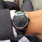 Burberry The City Black Dial Black Leather Strap Watch for Men - BU9009 Authentic Buy Shop Now