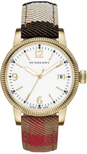 Burberry Utilitarian White Dial Multicolor Leather Strap Watch for Women - BU7853 Authentic Buy Shop Now