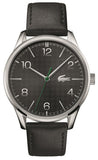 Lacoste Vienna Black Dial Balck Leather Strap Watch for Men - 2011074 Authentic Buy Shop Now