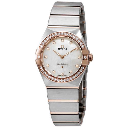 Omega Constellation Manhattan Quartz Diamonds Mother of Pearl Dial Two Tone Steel Strap Watch for Women - 131.20.25.60.55.001 Authentic Buy Shop Now
