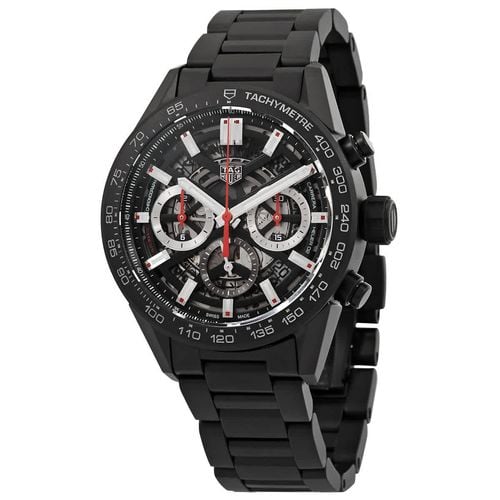 Tag Heuer Carrera Automatic Chronograph Black Dial Black Steel Strap Watch for Men - CBG2090.BH0661 Authentic Buy Shop Now