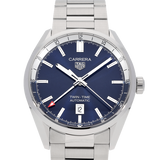 Tag Heuer Carrera Twin Time Blue Dial Silver Steel Strap Watch for Men - WBN201A.BA0640 Authentic Buy Shop Now