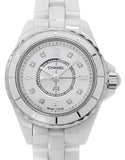 Chanel J12 Diamonds Quartz Mother of Pearl White Dial White Steel Strap Watch for Women - J12 H2570 Authentic Buy Shop Now