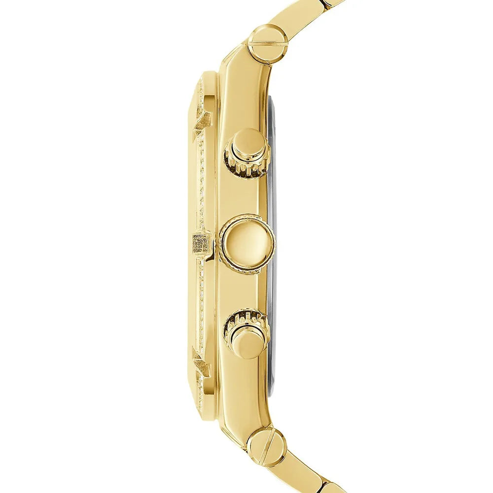 Guess Continental Diamonds Gold Dial Gold Steel Strap Watch for Men - GW0261G2 Authentic Buy Shop Now