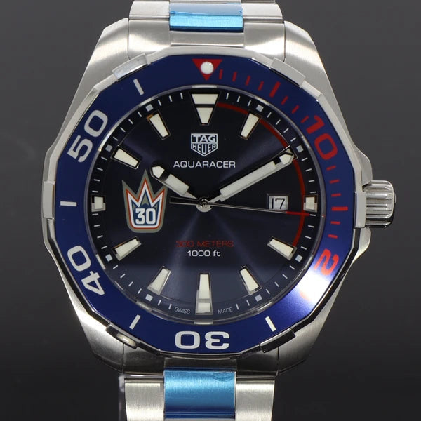 Tag Heuer Aquaracer Henrik Lundqvist Special Edition Blue Dial Silver Steel Strap Watch for Men - WAY101J.BA0746 Authentic Buy Shop Now